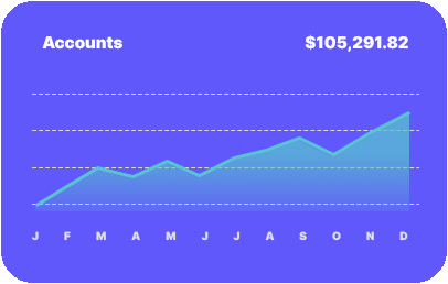 Accounts receivable graph icon showing a revenue increase